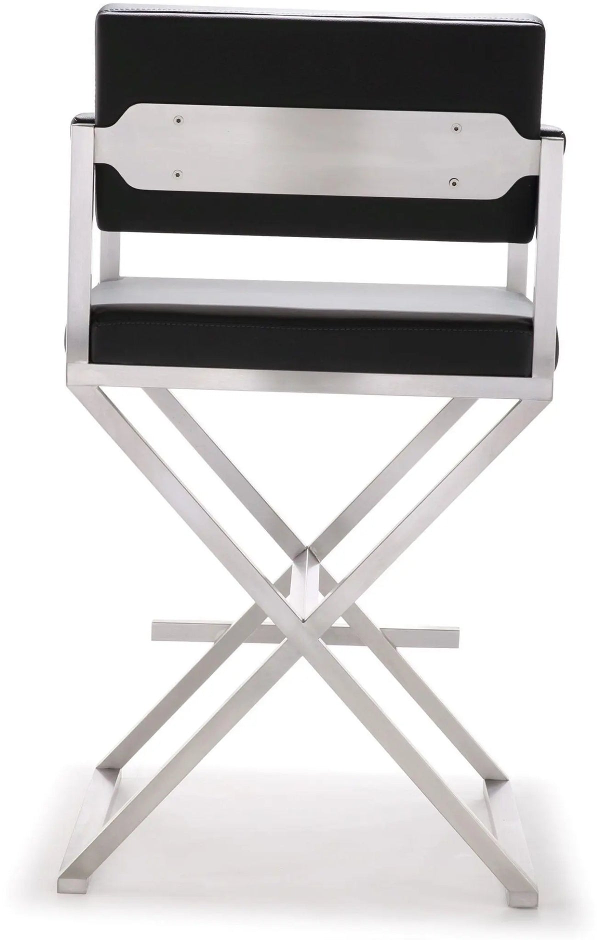 Director Black Performance Vegan Leather and Stainless Steel Counter Stool Stools| TOV