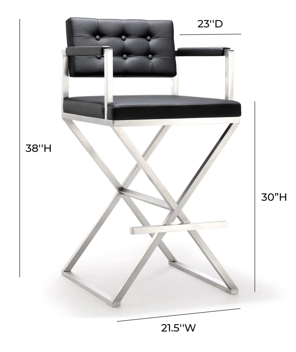 Director Black Steel Barstool Counter Stools| TOV