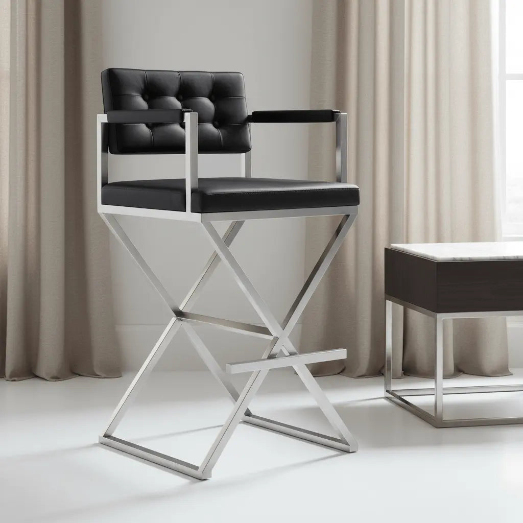 Director Black Steel Barstool Counter Stools| TOV