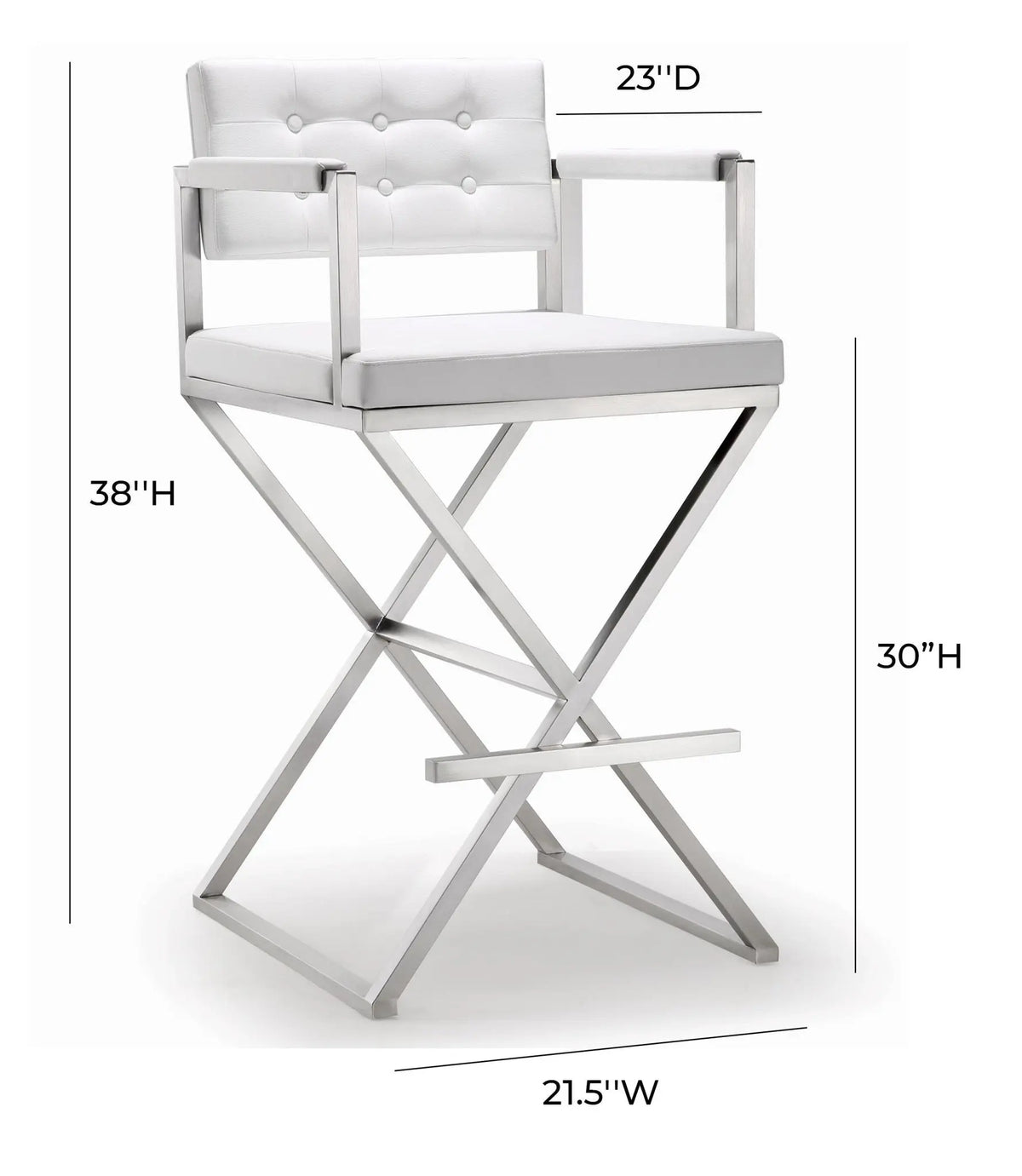 Director White Steel Barstool Counter Stools| TOV