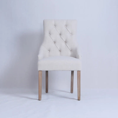 Disney Beige Linen Dining Chair - Al Rugaib Furniture