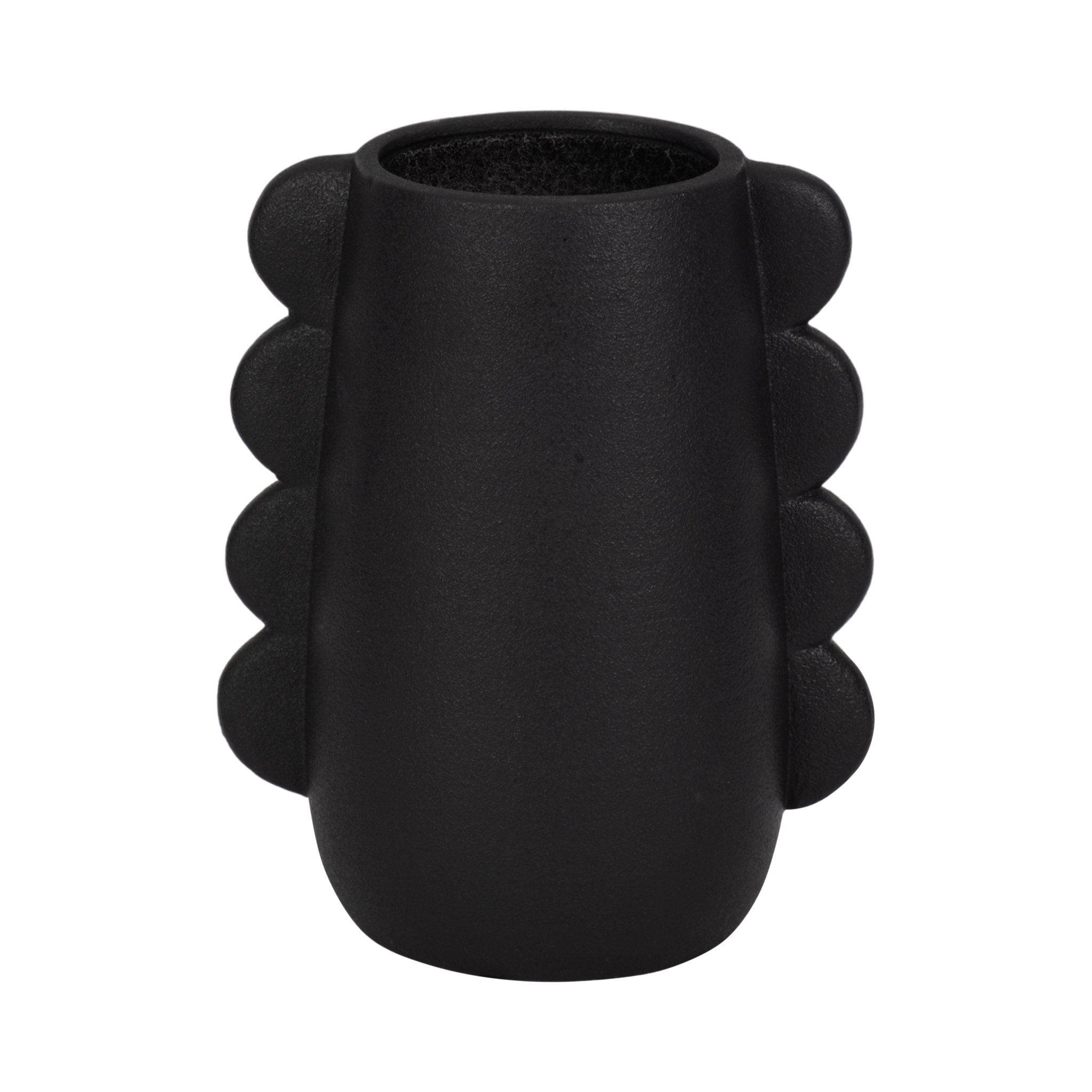 DOL, 7" EARED VASE, BLACK Vases and Jars| Sagebrook Home