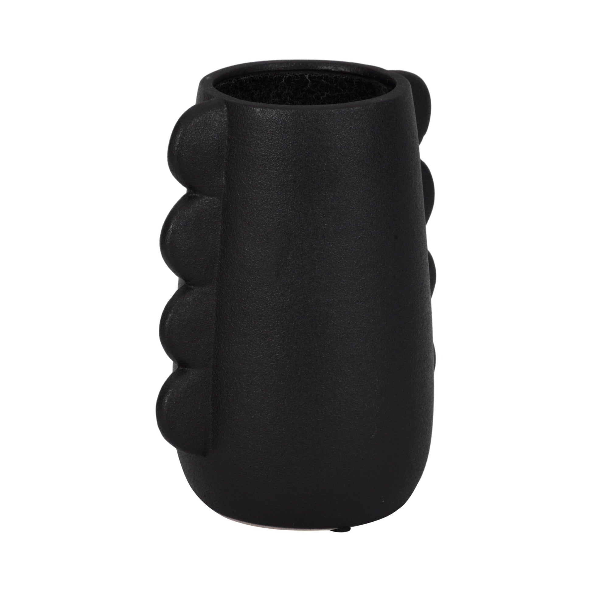 DOL, 7" EARED VASE, BLACK Vases and Jars| Sagebrook Home