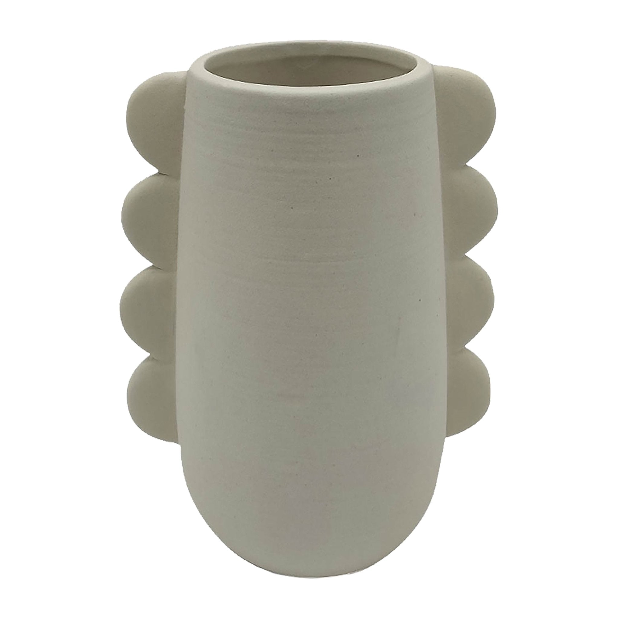 DOL, 7" EARED VASE, COTTON Vases and Jars| Sagebrook Home