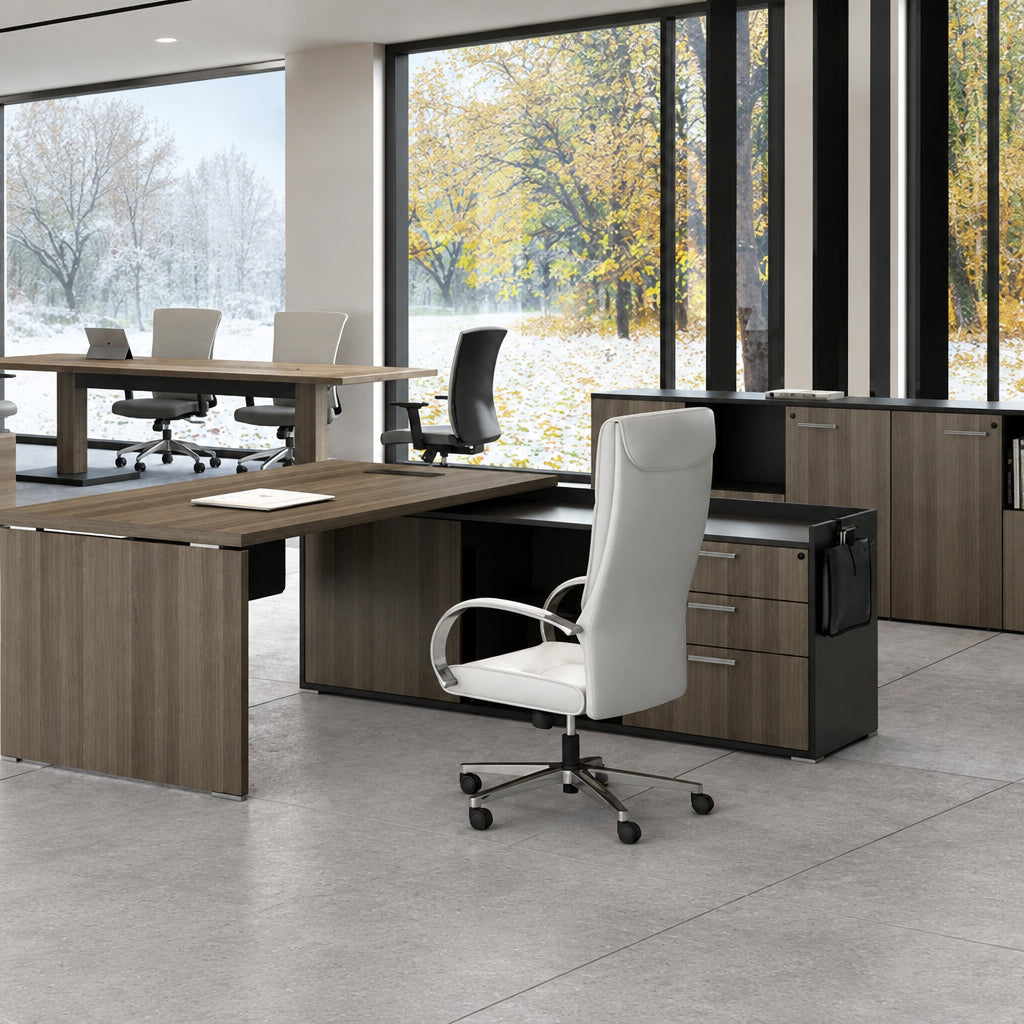 Domain Low Credenza - Choco Finish