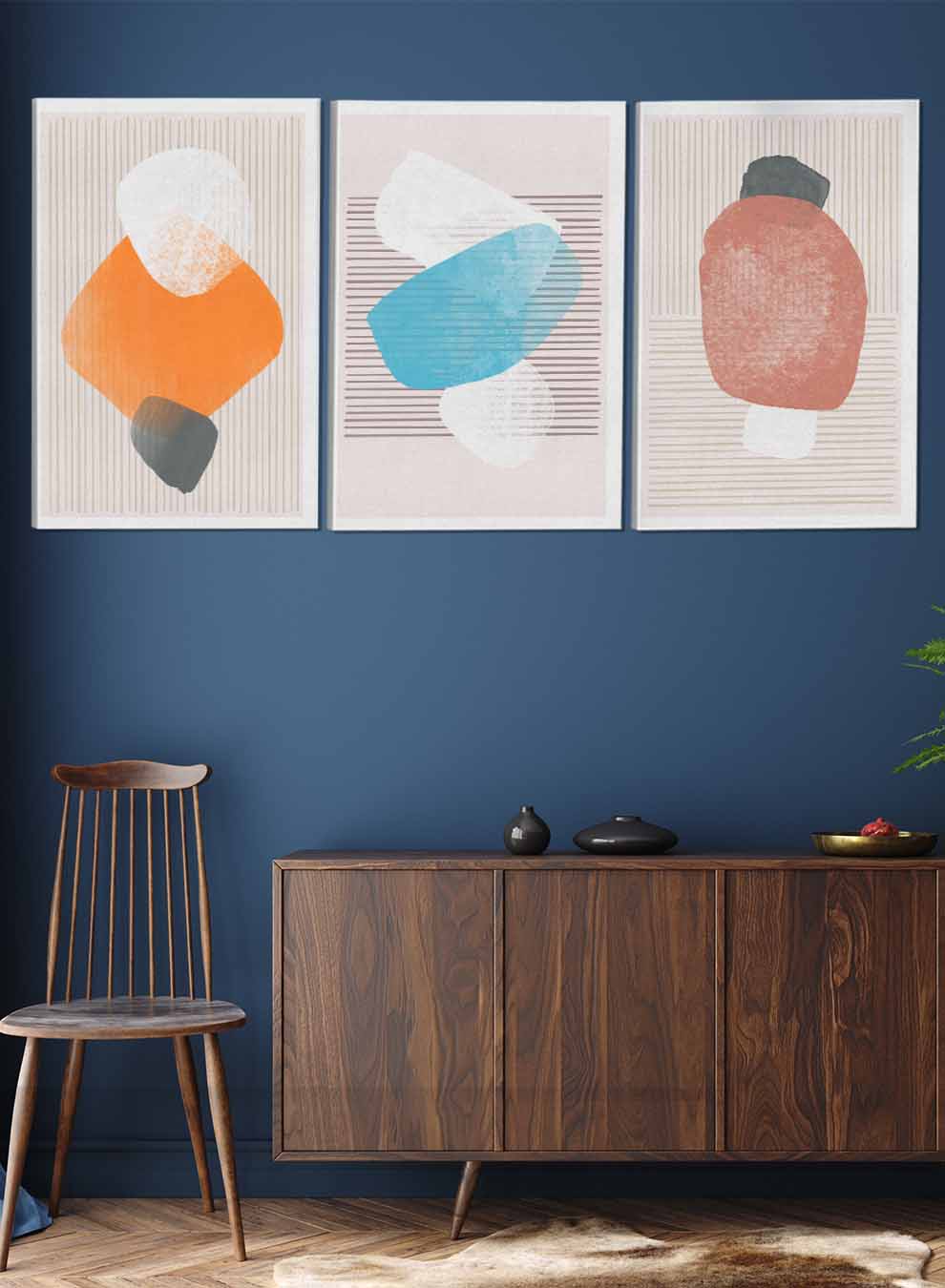 Doodles Vector Shapes Abstract Paintings(set of 3) Paintings & Pictures| LOWHA