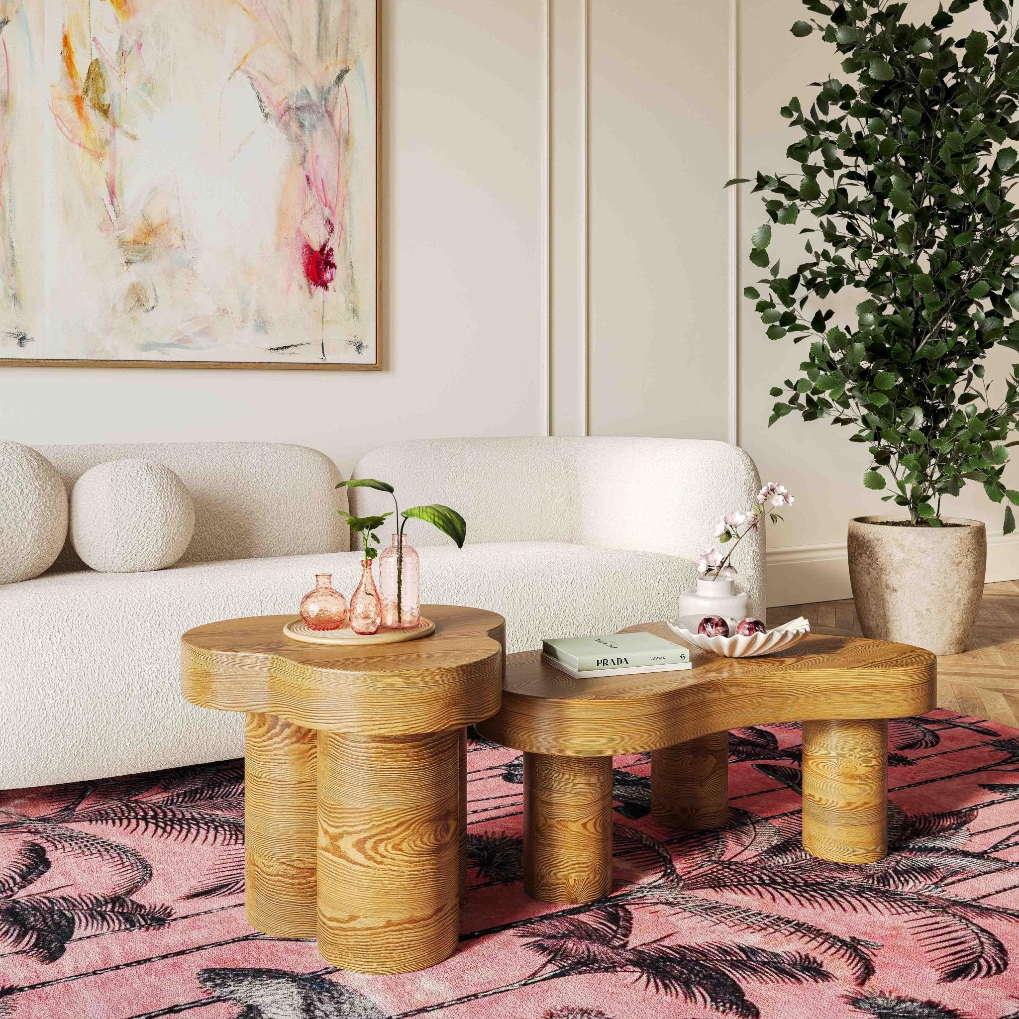 Dora Natural Oak Side Table End Tables| TOV