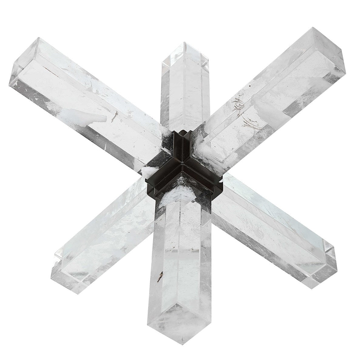 Double Cross Sculpture, Faux Quartz Crystal Table Decors| Uttermost