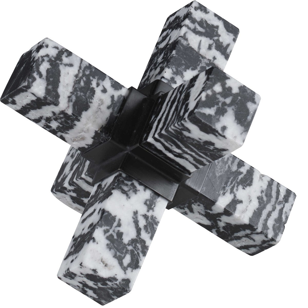 Double Cross Sculpture, Zebra Stone Table Decors| Uttermost