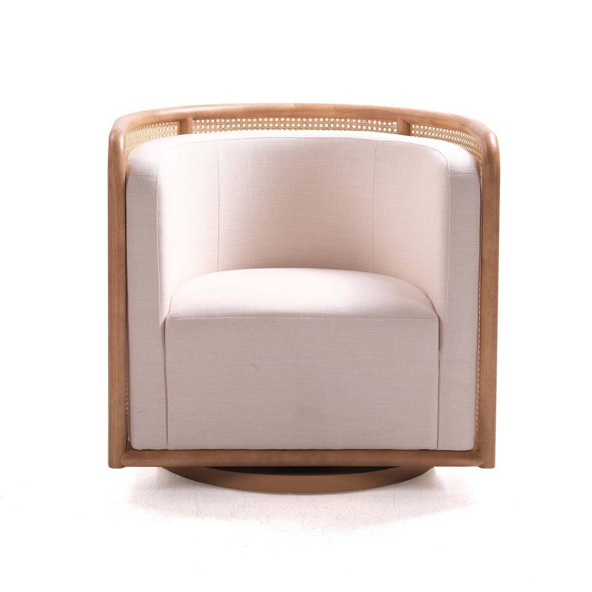 Dove White Rattan Swivel Accent Chair Chairs| Roots Furniture