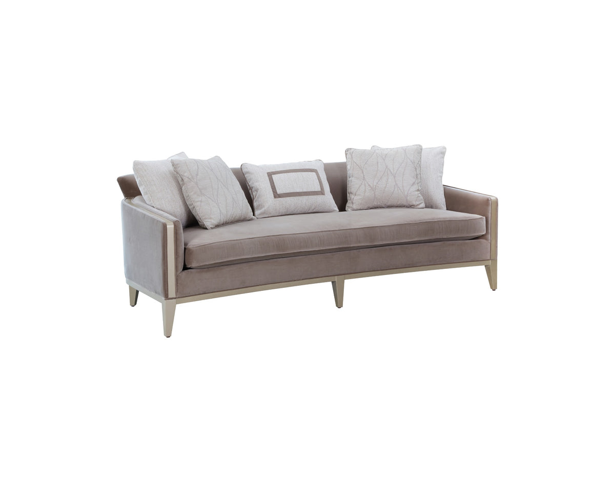 AlReem Mocha Velvet Sofa 229cm