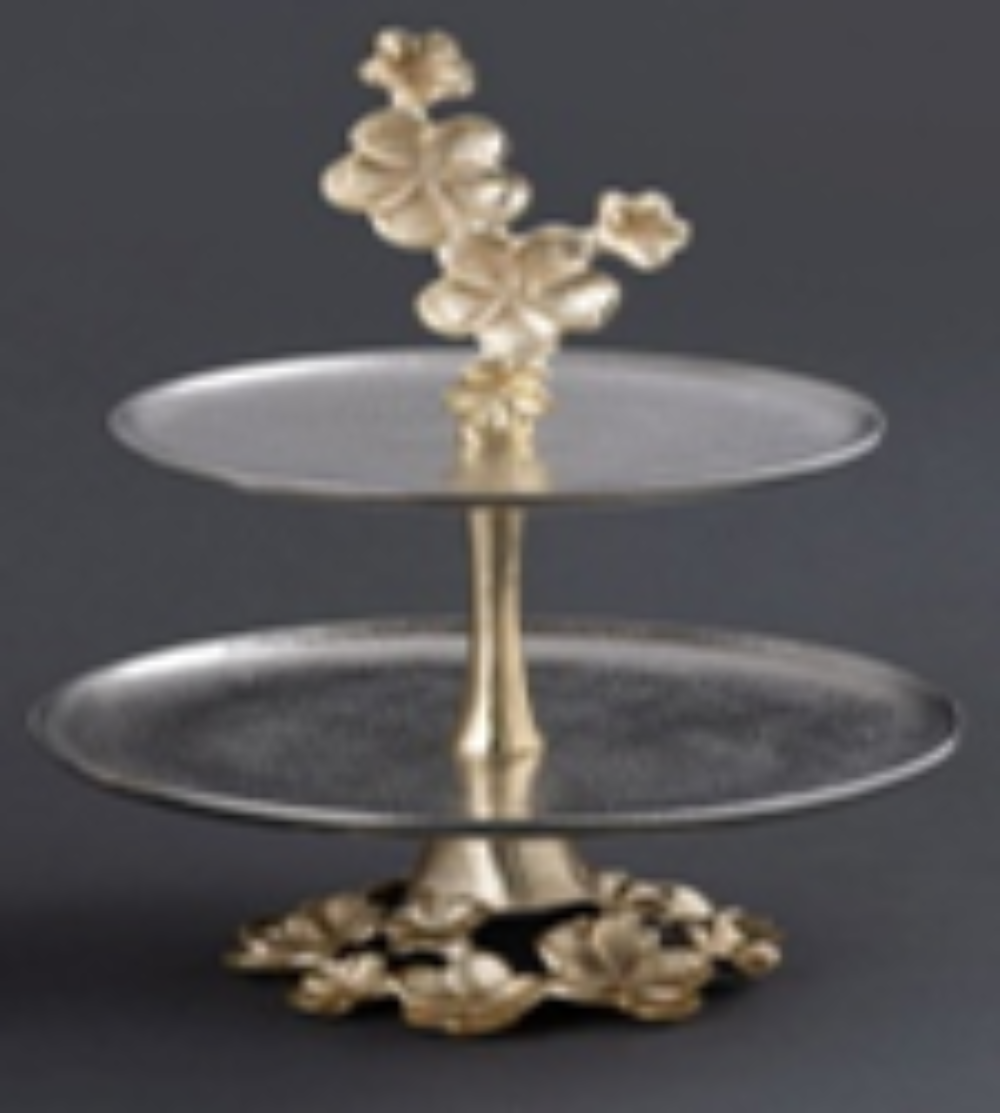 Gold Floral 2 Tier Cake Stand