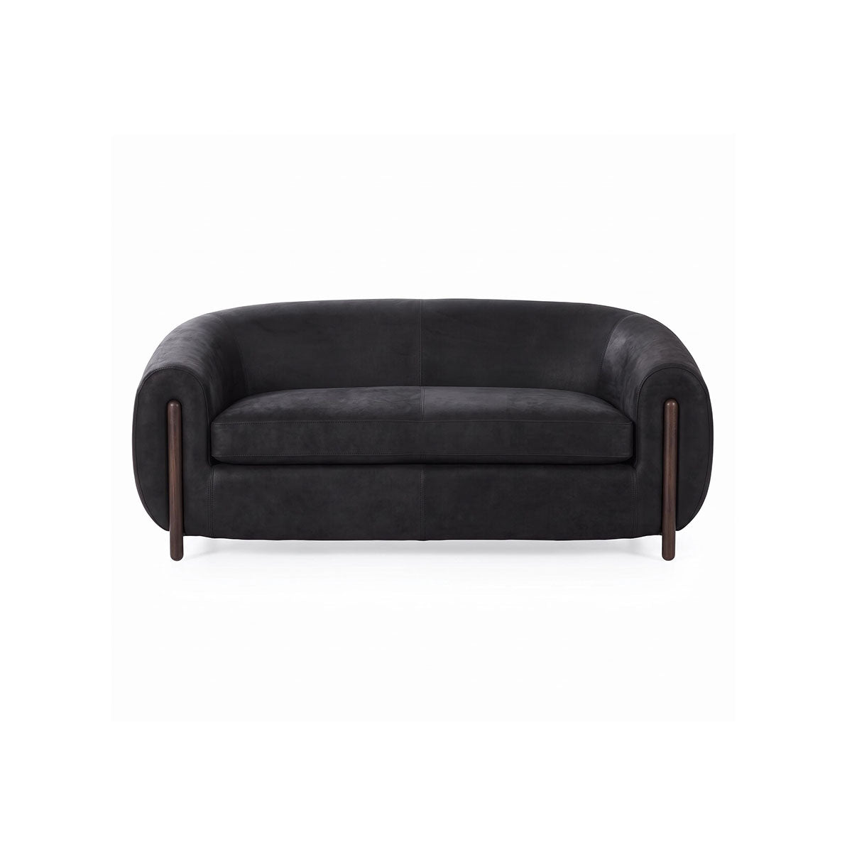 Grace Black Leather Loveseat (188cm)