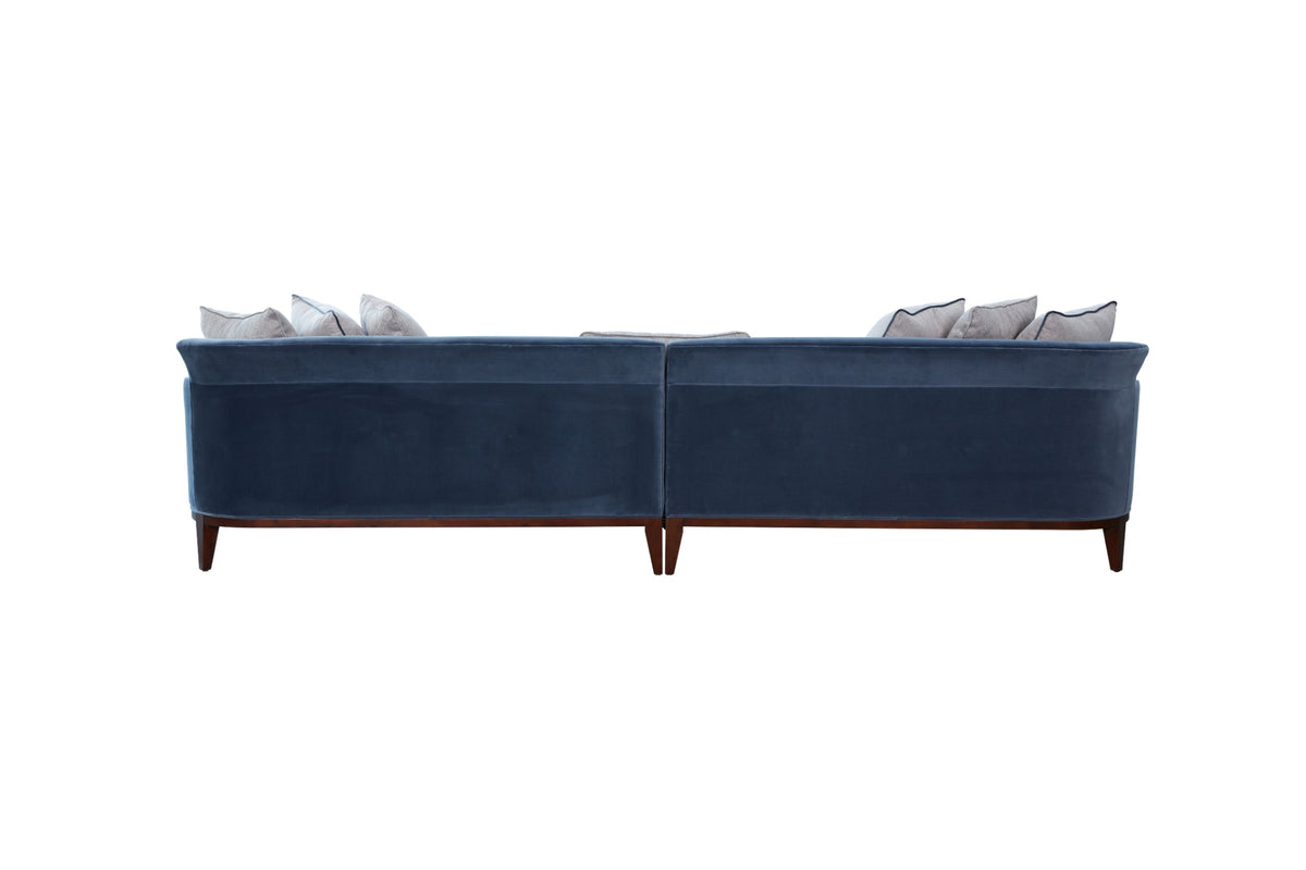 AlReem Blue Velvet Sofa 340cm