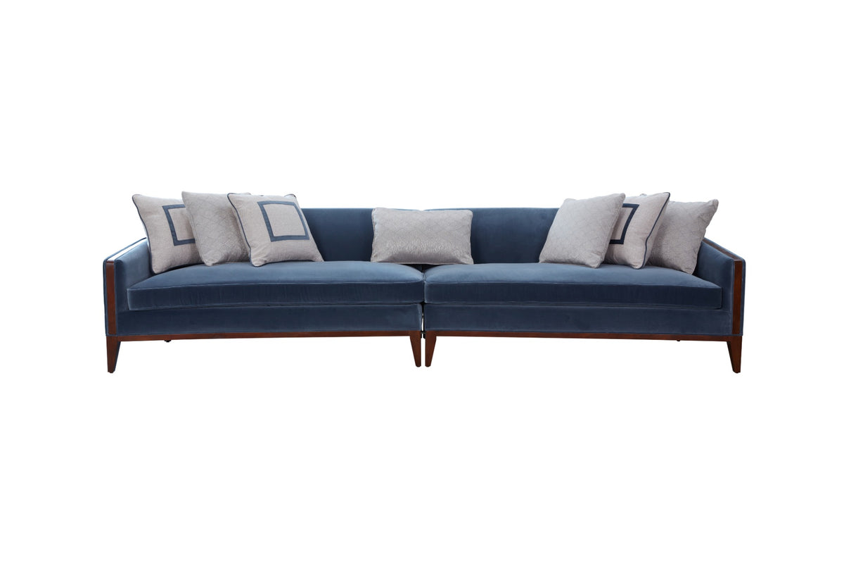 AlReem Blue Velvet Sofa 340cm