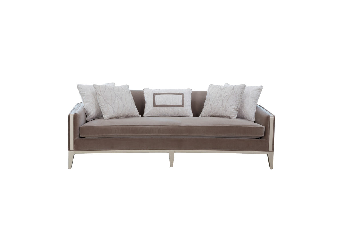 AlReem Mocha Velvet Sofa 229cm