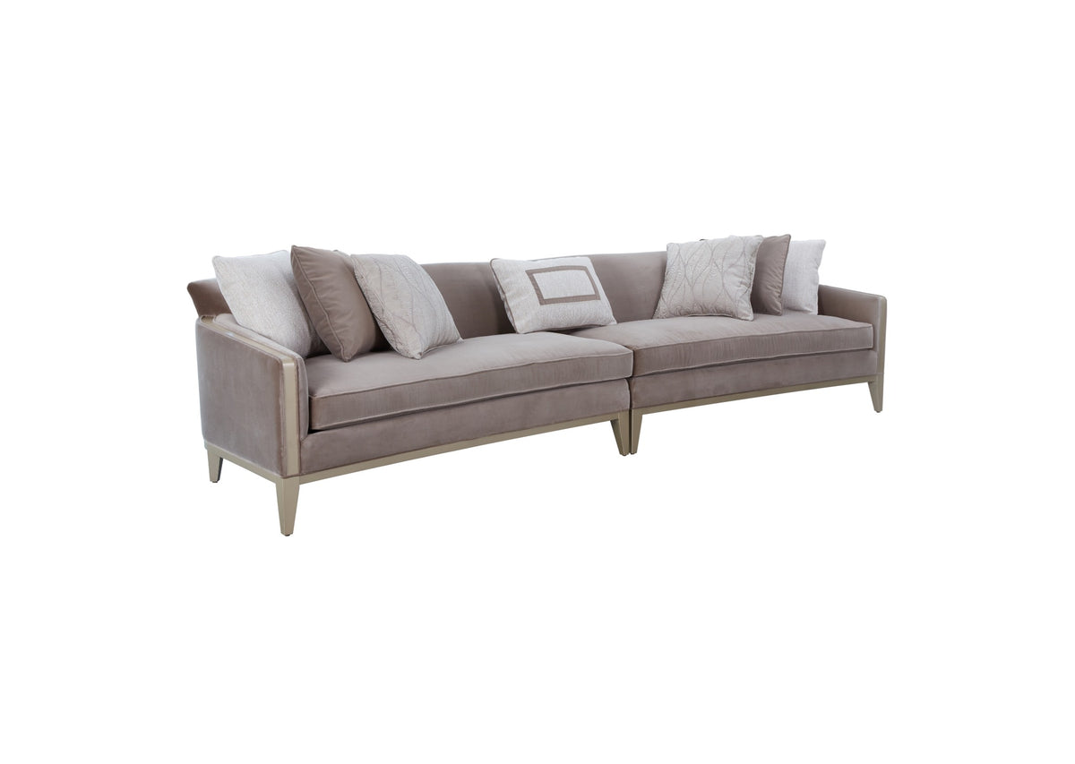 AlReem Mocha Velvet Sofa 340cm