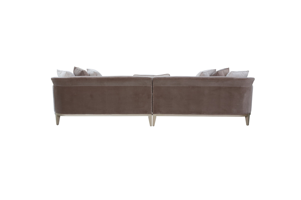AlReem Mocha Velvet Sofa 340cm