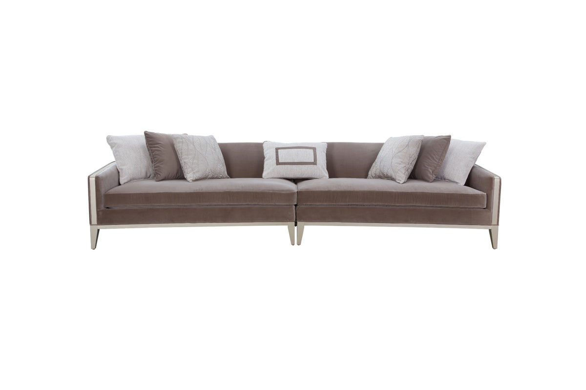 AlReem Mocha Velvet Sofa 340cm