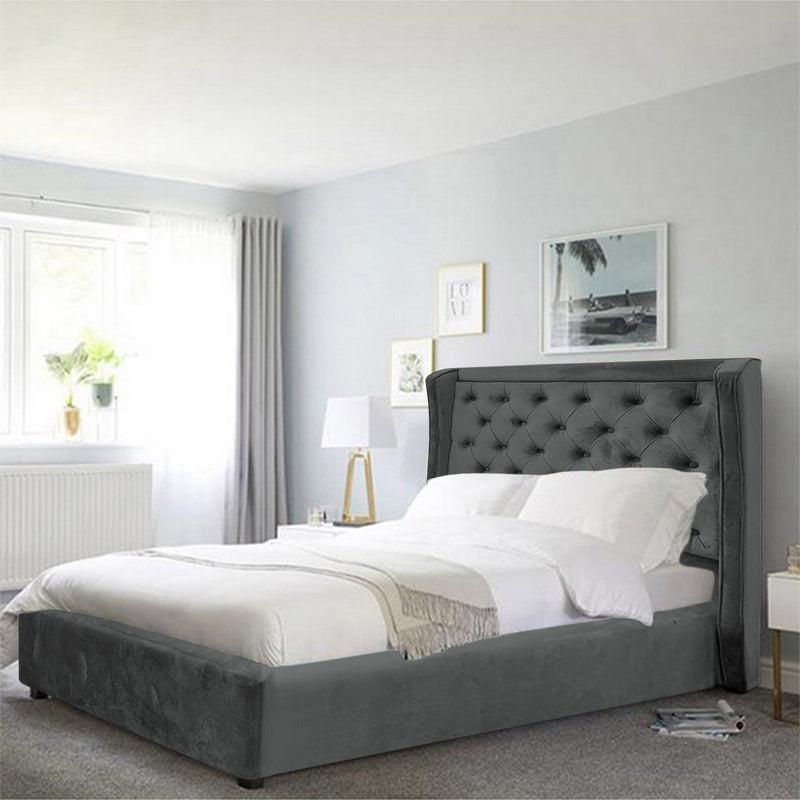 In House | Lychee Bed Frame Velvet - 200x200 cm