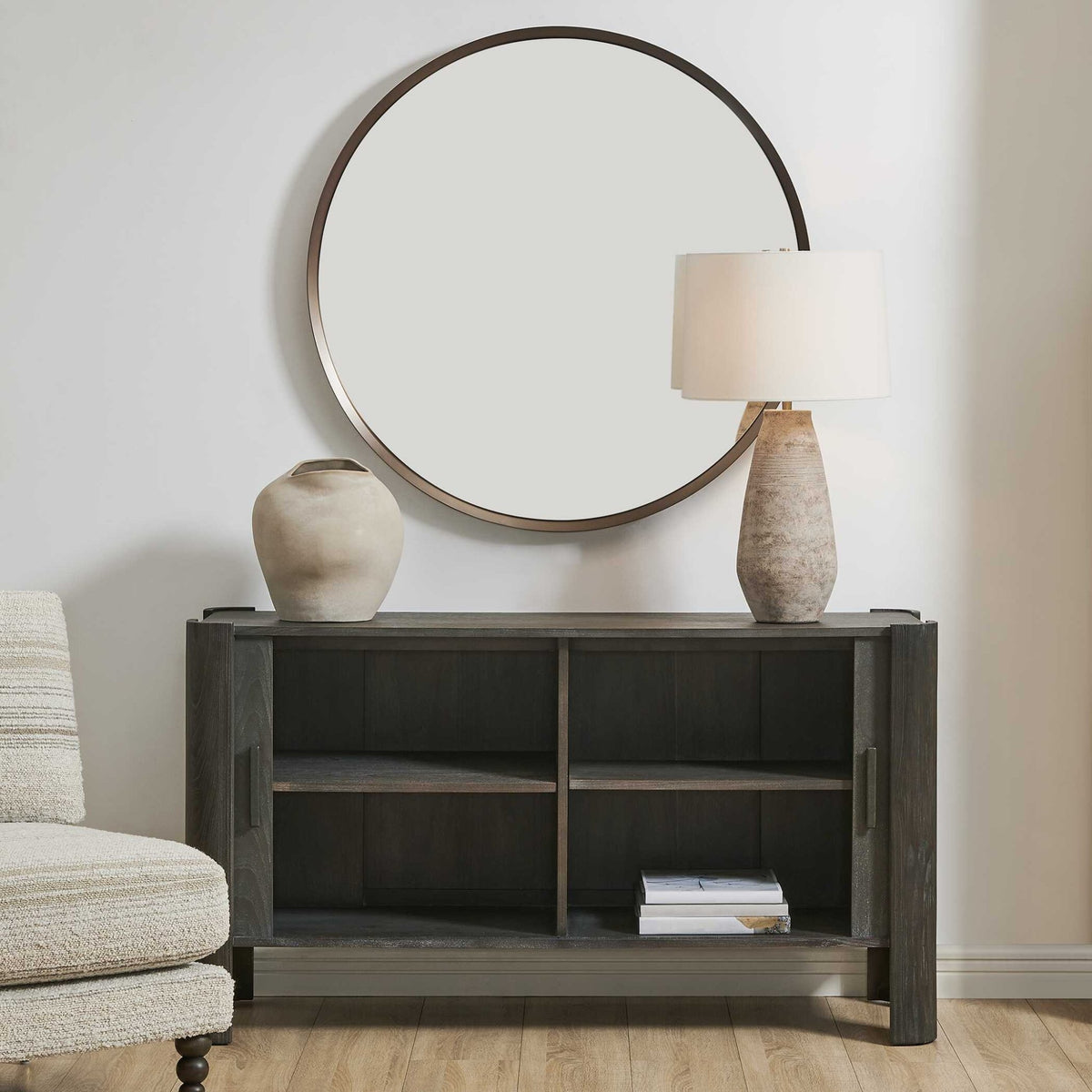 Drury 2 Door Dark Gray Cabinet Cabinets & Chests| Uttermost