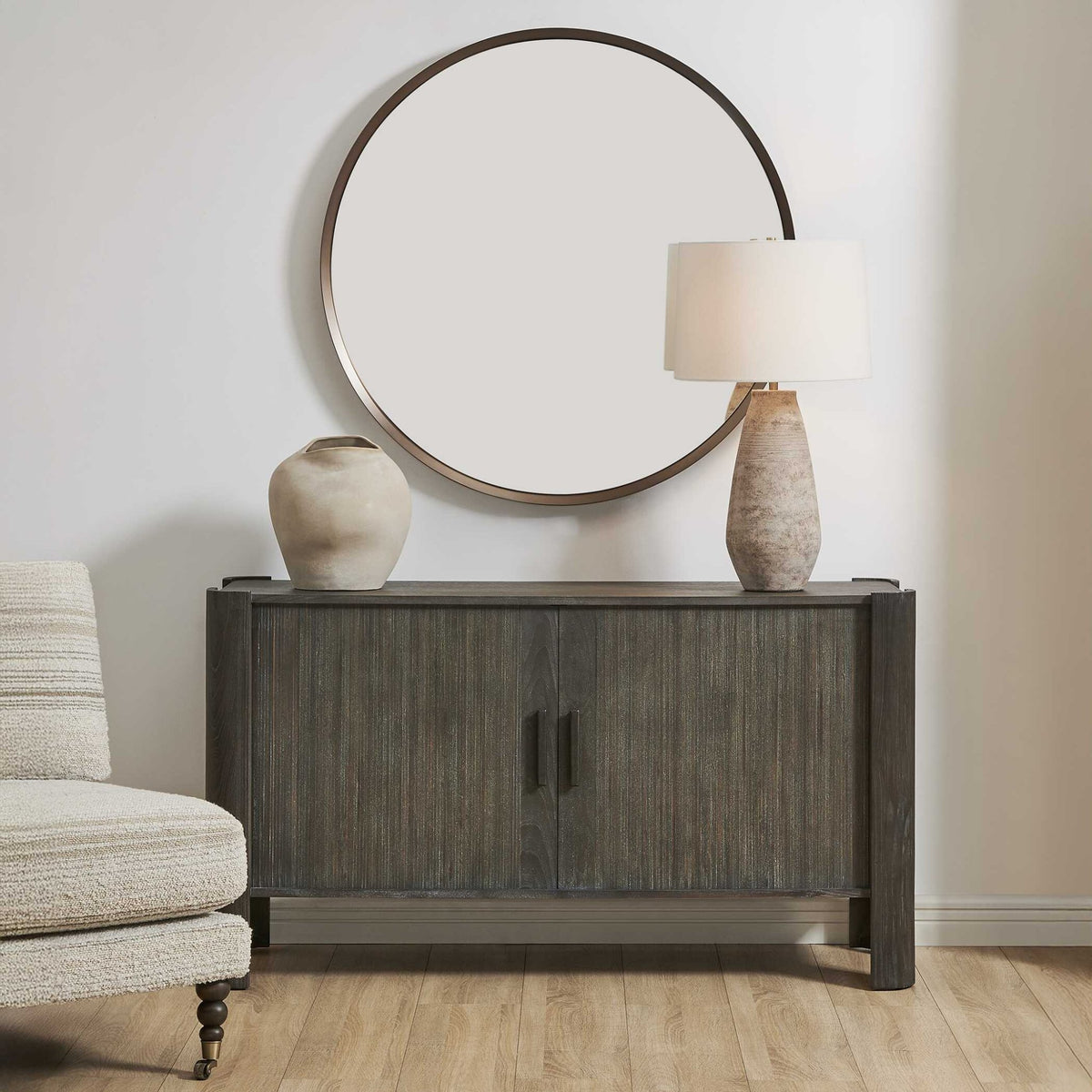Drury 2 Door Dark Gray Cabinet Cabinets & Chests| Uttermost