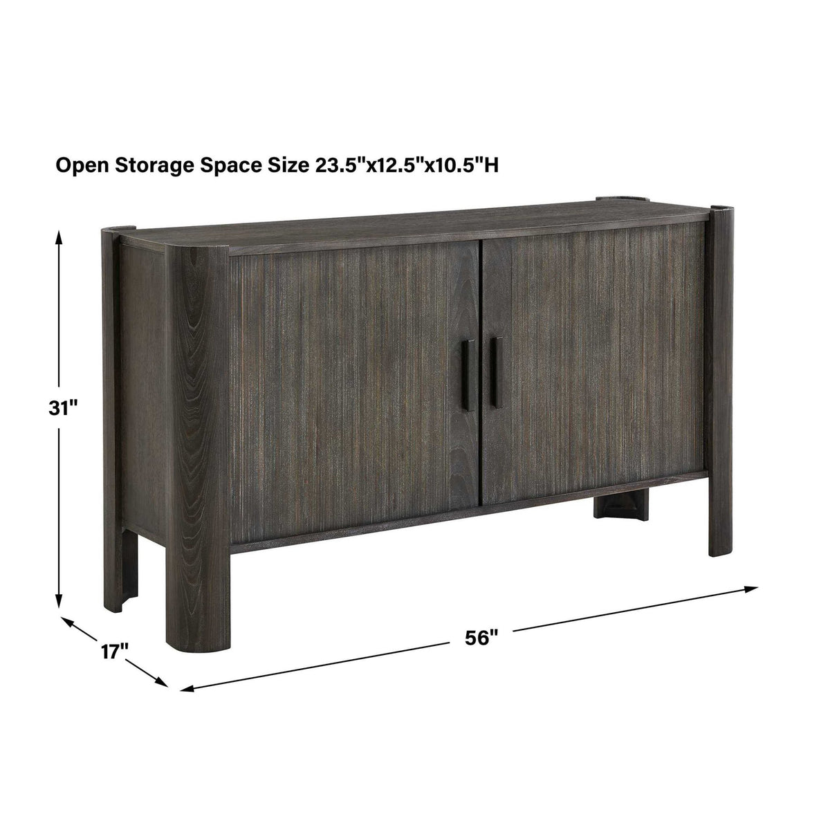 Drury 2 Door Dark Gray Cabinet Cabinets & Chests| Uttermost