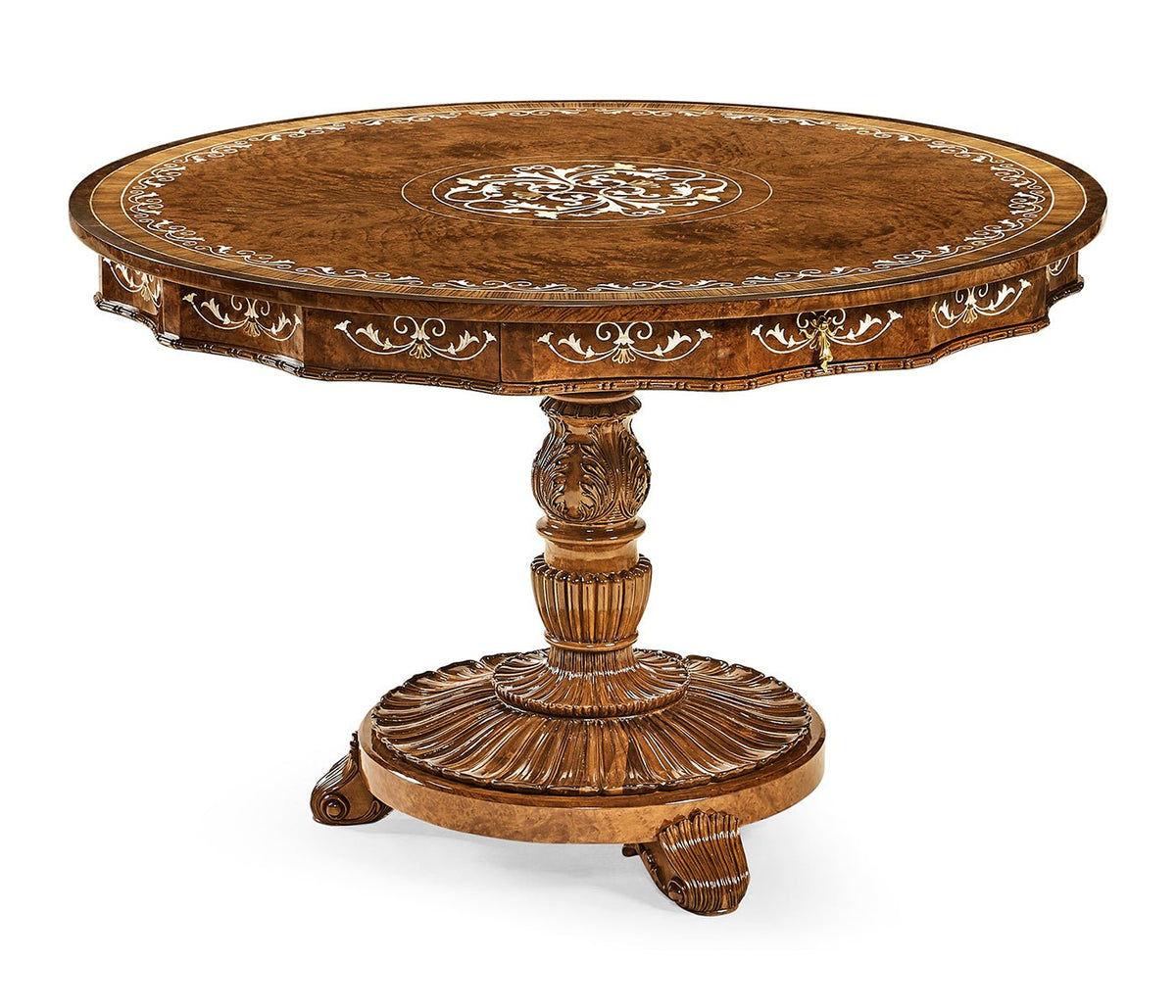 Duchess Collection - Burl & mother of pearl centre table Accent & End Tables| Jonathan Charles