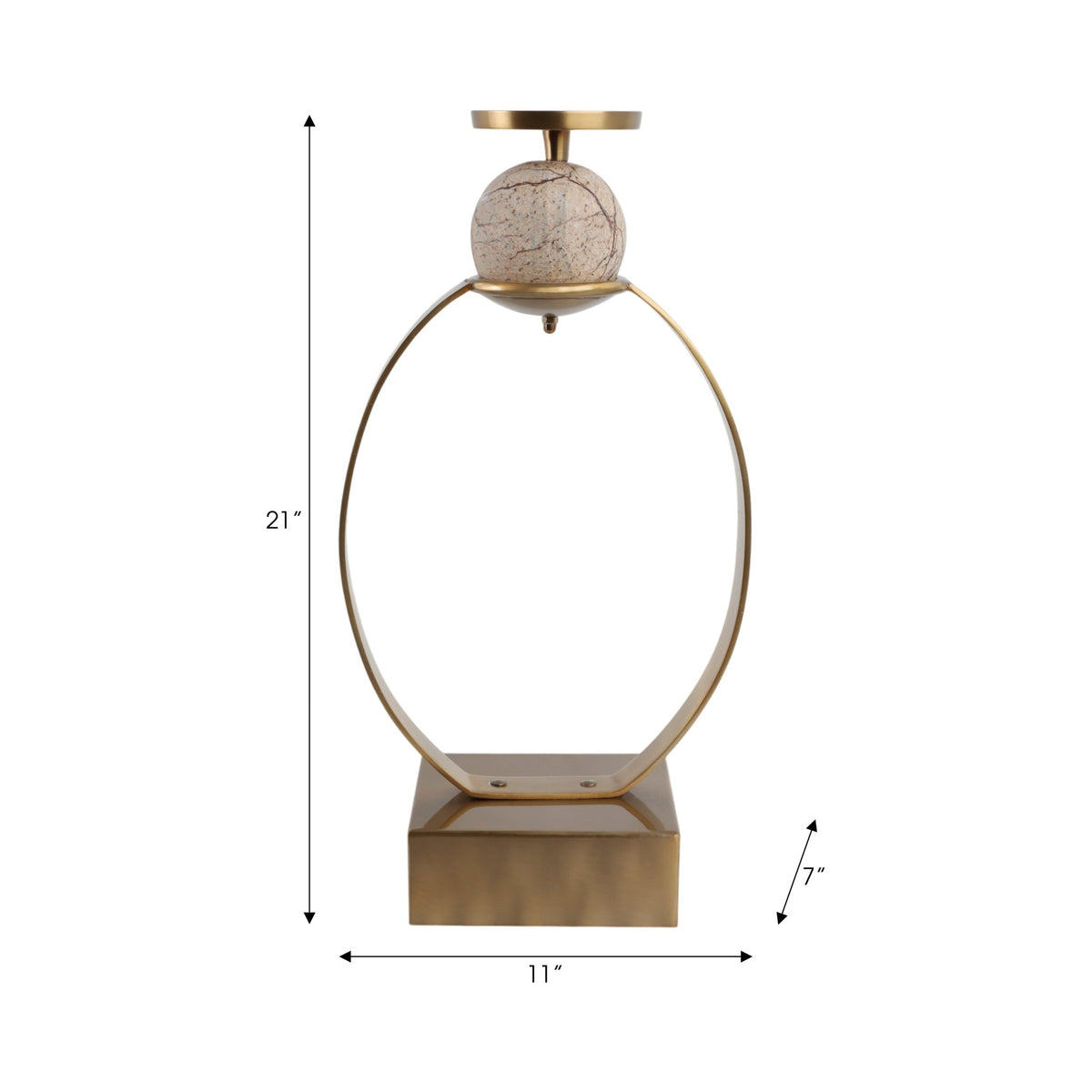 durant Smal Candle Holder W/marble Sphere Candle Holders| Sagebrook Home