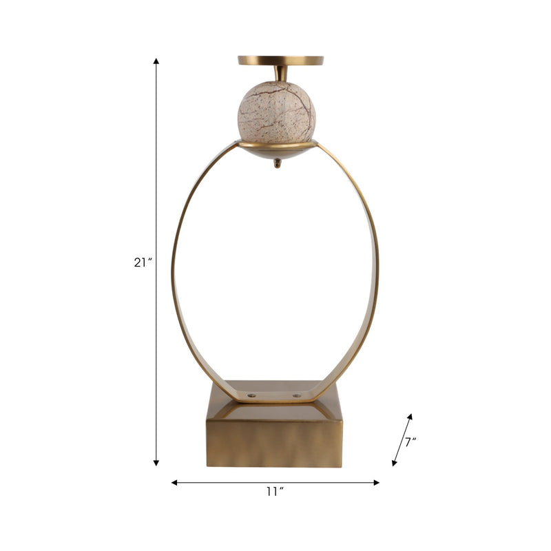 durant Smal Candle Holder W/marble Sphere - Al Rugaib Furniture