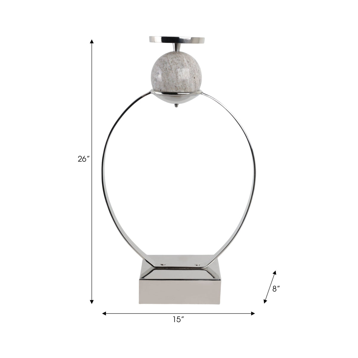 durant Smal Candle Holder W/marble Sphere Candle Holders| Sagebrook Home
