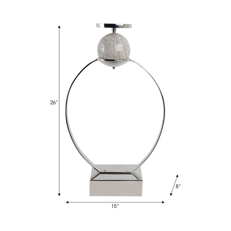 durant Smal Candle Holder W/marble Sphere - Al Rugaib Furniture