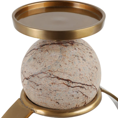 durant Smal Candle Holder W/marble Sphere - Al Rugaib Furniture
