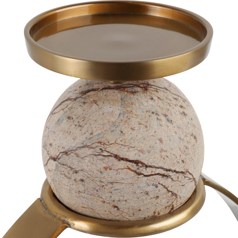 durant Smal Candle Holder W/marble Sphere - Al Rugaib Furniture