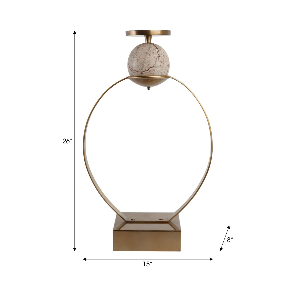 durant Smal Candle Holder W/marble Sphere Candle Holders| Sagebrook Home