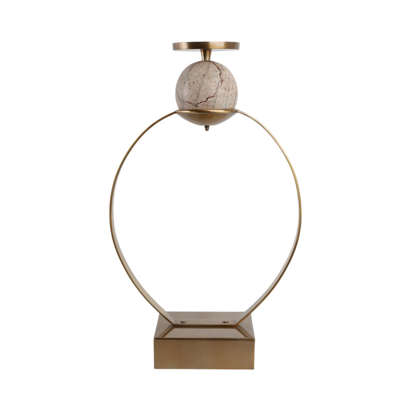 durant Smal Candle Holder W/marble Sphere - Al Rugaib Furniture