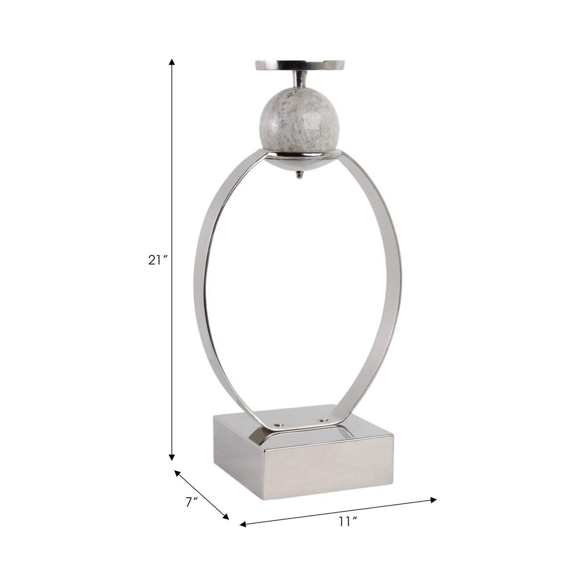 durant Smal Candle Holder W/marble Sphere Candle Holders| Sagebrook Home