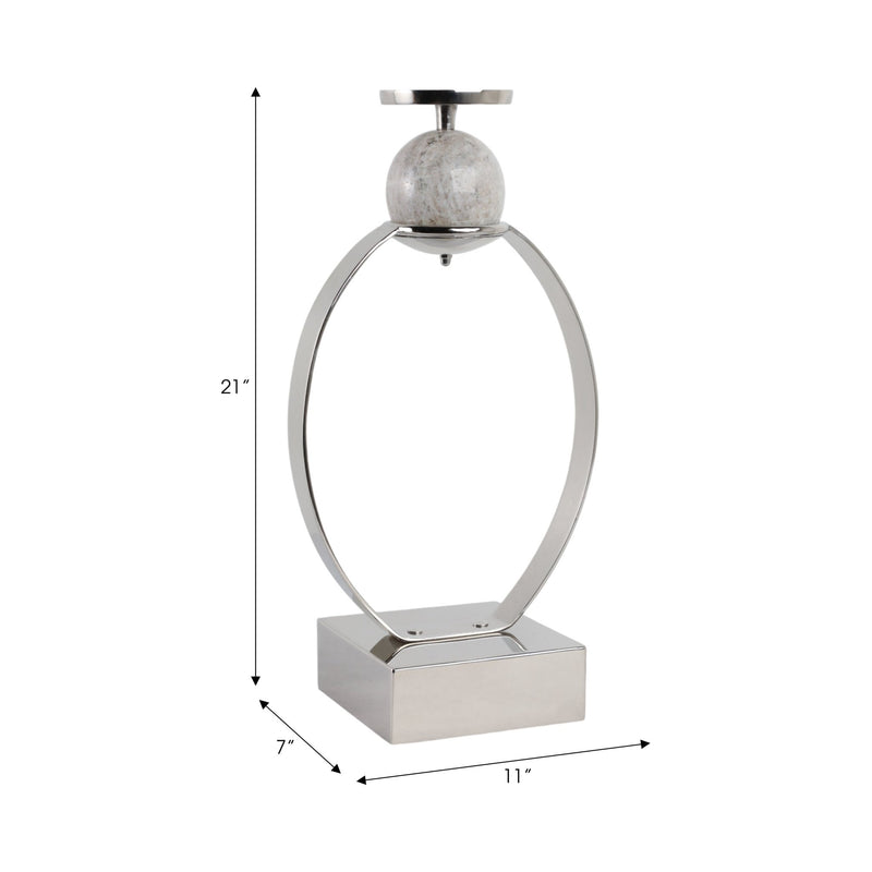 durant Smal Candle Holder W/marble Sphere - Al Rugaib Furniture