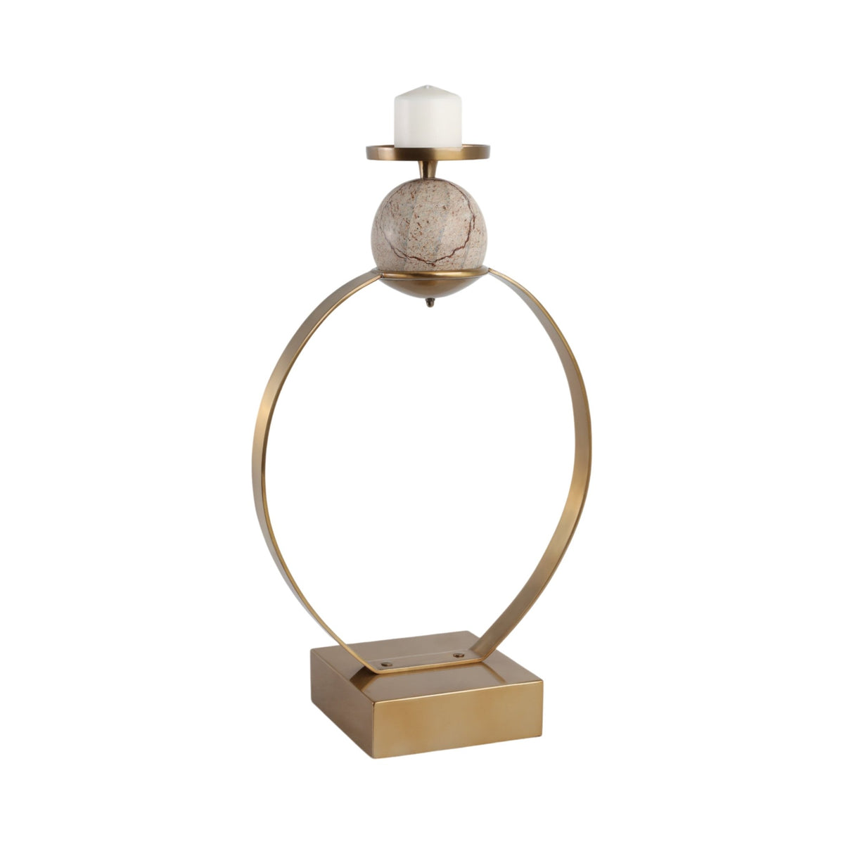 durant Smal Candle Holder W/marble Sphere Candle Holders| Sagebrook Home