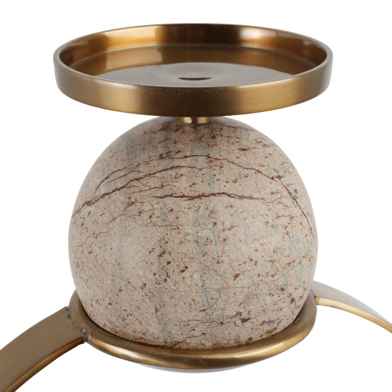 durant Smal Candle Holder W/marble Sphere - Al Rugaib Furniture