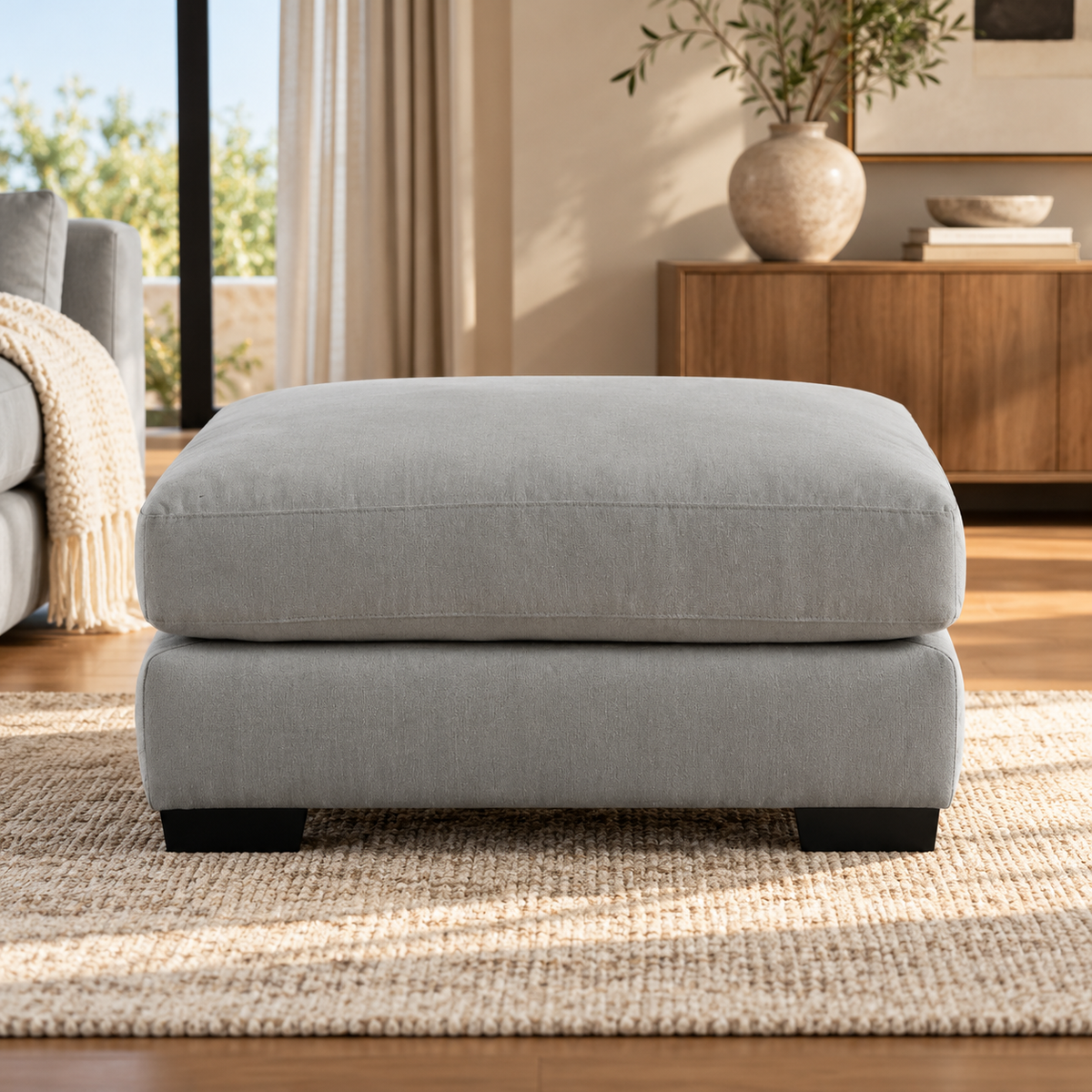Scott Blue Ottoman