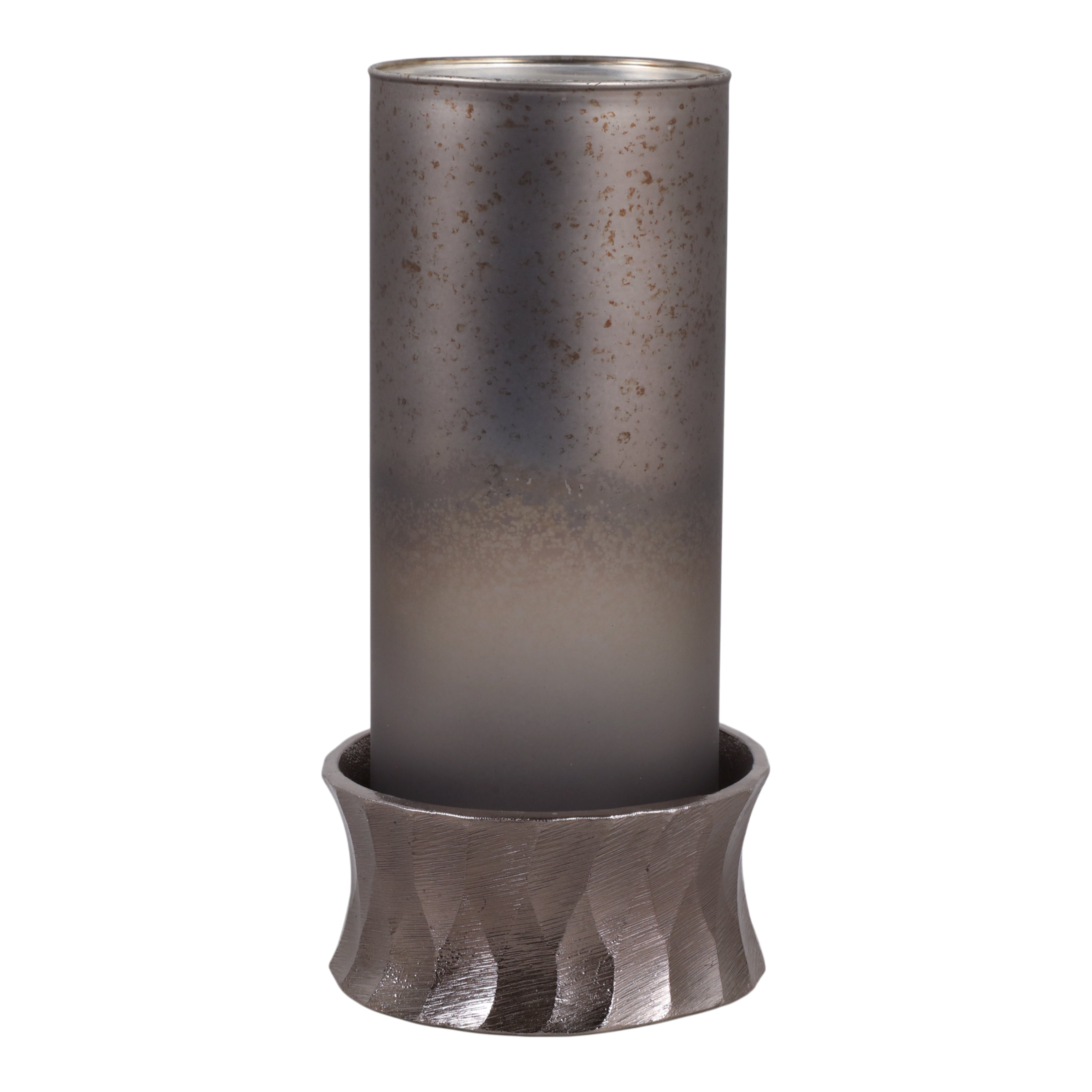 11" JENNINGS SMALL GLASS HURRICANE WITH METAL BASE