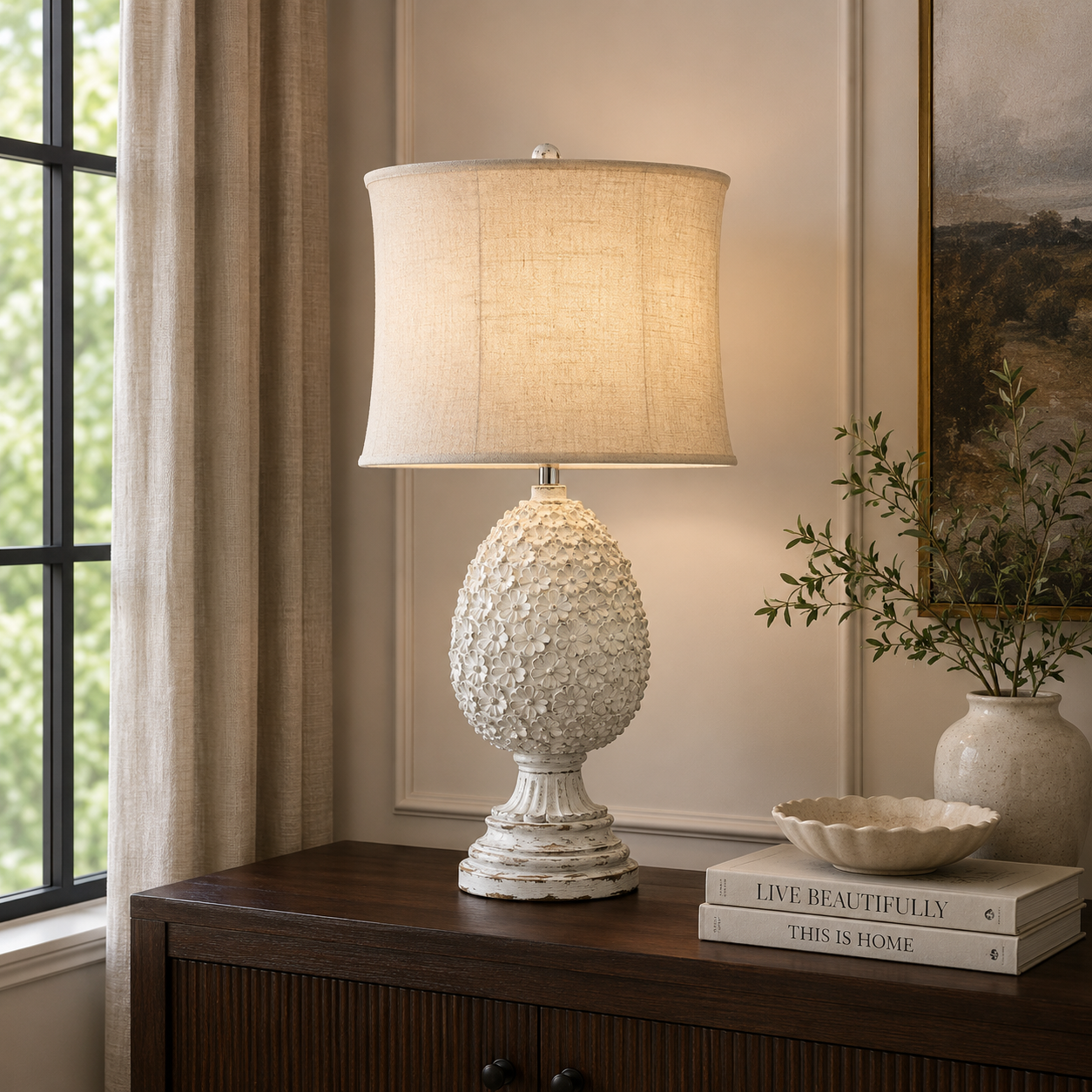24.5" Artichoke Finial Table Lamp