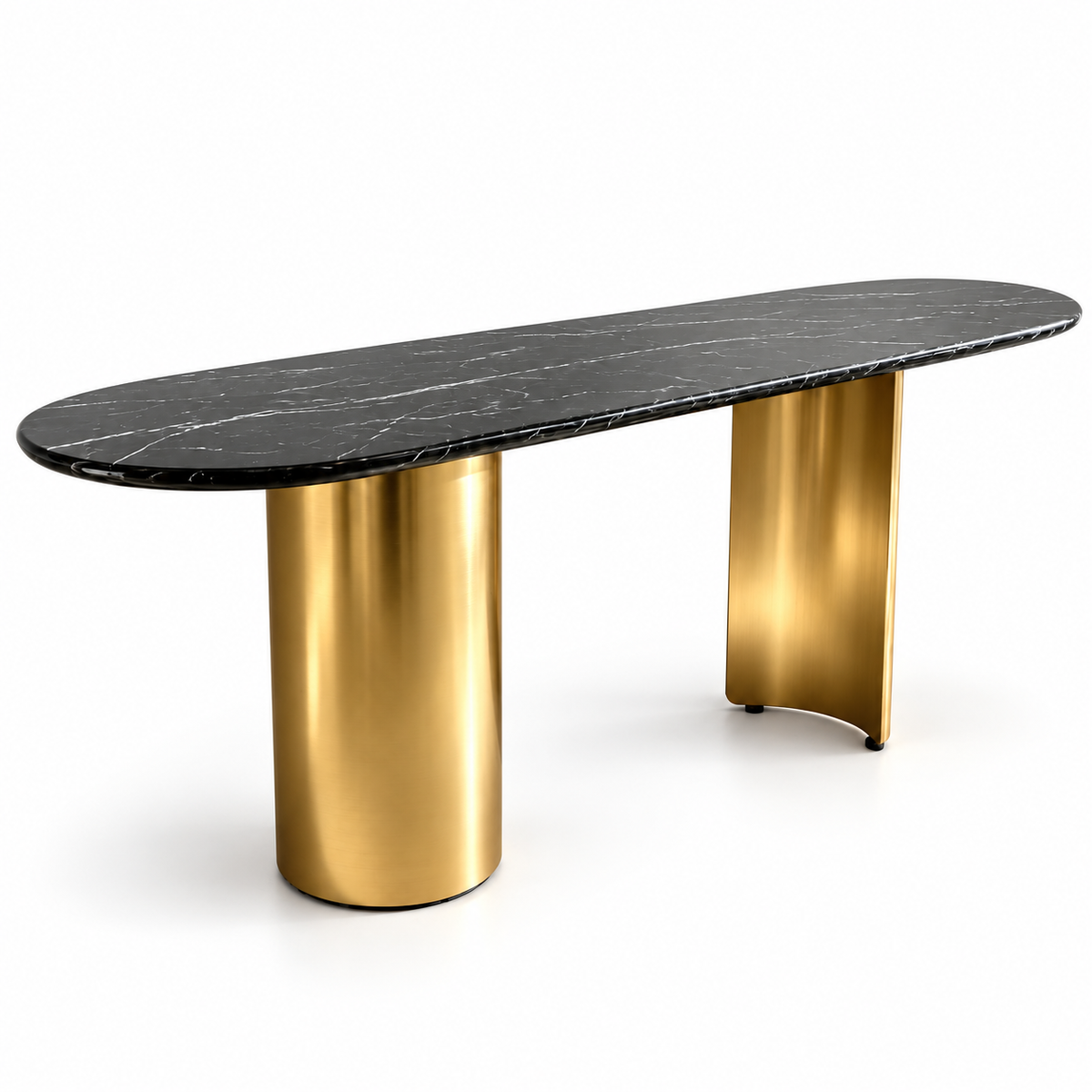 Twirl Black Gold Bar Table- 152 Cm