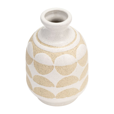 CER, 10H HALF CIRCLES VASE, IVORY