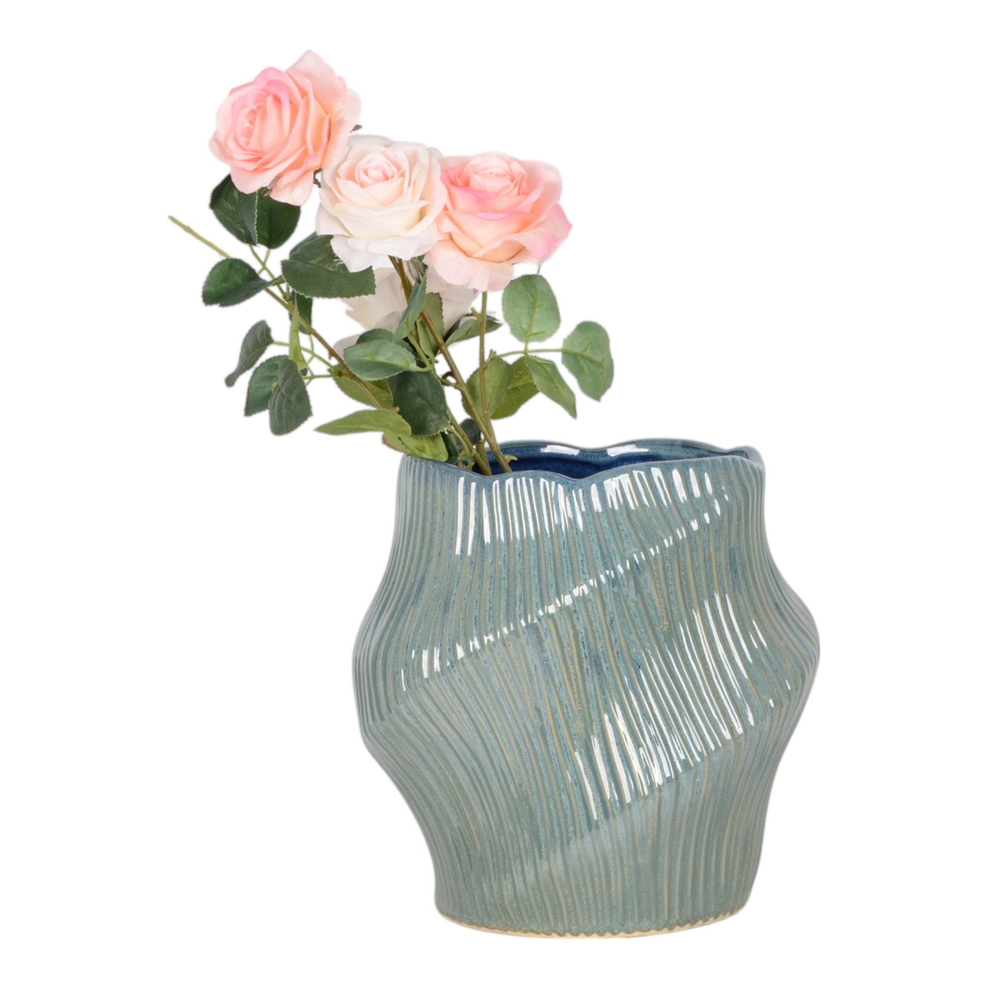 مزهرية تيهاني زرقاء / كريمية Tihany Blue/Cream Vase