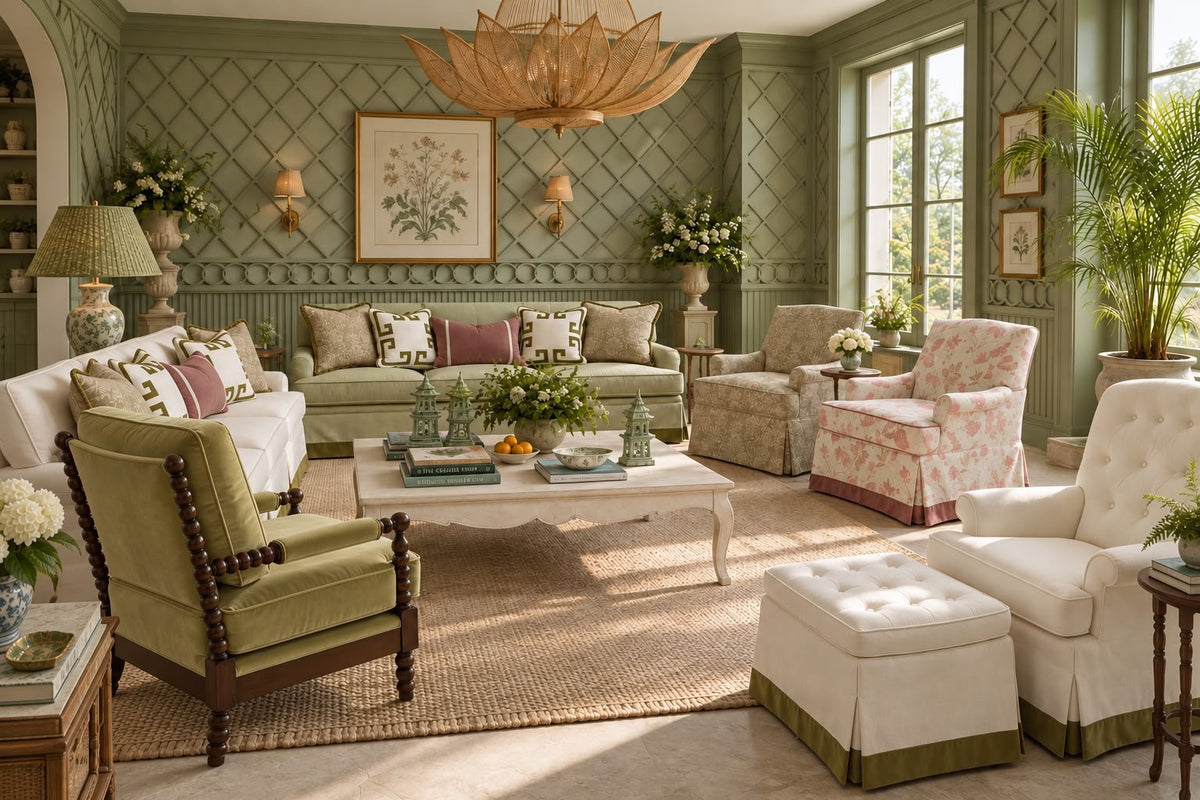 Alpine Retreat Green Ottoman
