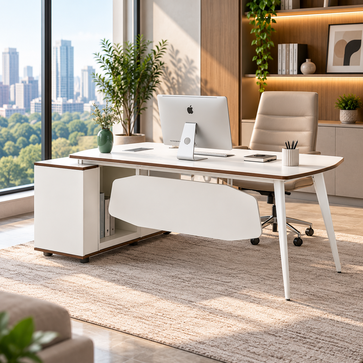 White Executive Desk