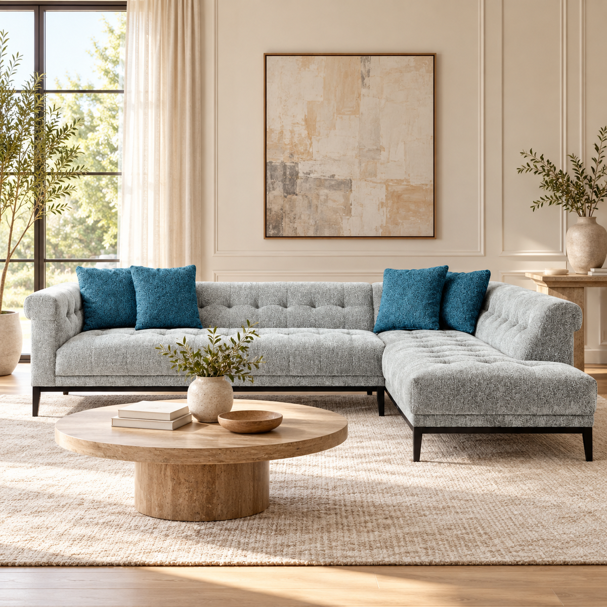 Agate Sliver Grey Right Chaise Sectional