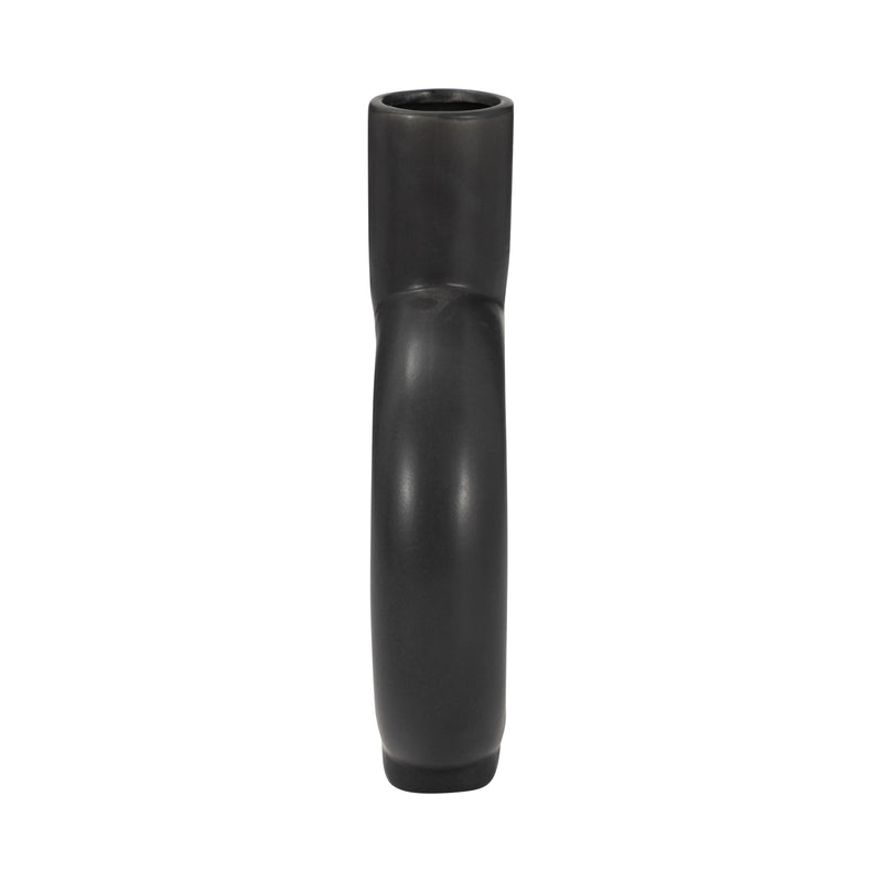 Cer, 9 Round Cut-Out Vase, Black